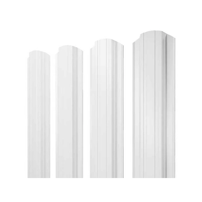 Штакетник Прямоугольный фигурный Grand Line 0,45 Полиэстер RAL 9003 Сигнальный Белый