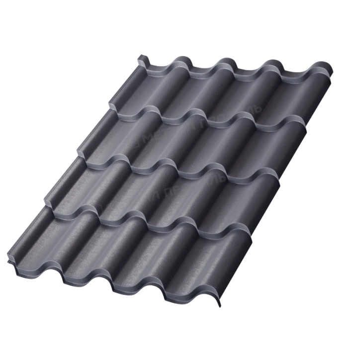 Металлочерепица Металл-Профиль Монтерроса-ML 0,5 VikingMP® E RAL 7024 Серый графит